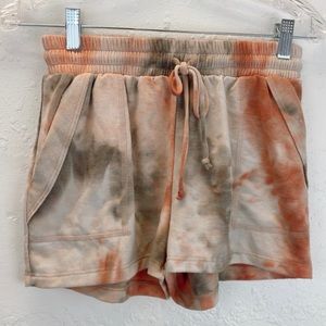 Vici Tye Dye Drawstring Shorts Rose Gold And Mauve Gray Size Small
